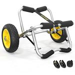 Bonnlo Kayak Cart Canoe Carrier Trolley with NO-FLAT Airless Tires Wheels Transport Jon Boat Dolly Tote