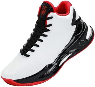 Beita High Upper Basketball Shoes for Men Sneakers Breathable Sports Shoes Anti Slip, White, 9.5
