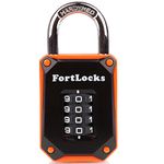 Combination Padlock | 4-Digit Padlock with Code | Gym Padlock | Locker Padlock | Weatherproof Lock | for Indoor and Outdoor Use | Cut-Proof, Heavy-Duty, Hardened Steel | 1-Pack Orange