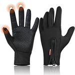 COTOP Winter Warm Gloves for Men Women, Outdoor Windproof Touchscreen Gloves Water Resistant Cycling Gloves Anti Slip Thermal Gloves for Running Cycling Walking Riding Driving-M