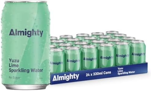 Almighty Yuzu & Lime Sparkling Water 330ml - 24 Pack, Sugar Free, Low Calorie, Vegan - Natural Flavour, Zero Plastic - Clean & Refreshing Drink - Perfect Thirst Quencher - Charcoal Filtered for Purity