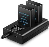 ENEGON EN-EL14/EL14a Battery and Charger (1500mAh,2 Pack) & Smart LCD Dual USB/Type-C Charger Kit for Nikon D3100,D3200,D3300,D3400,D3500,D5100,D5200,D5300,D5500,P7000/P7100/P7700/P7800 Cameras