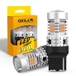 OXILAM 7440 LED Bulbs Amber Yellow 2800LM for Turn Signal Lights with Build-in Load Resistor CANBUS Error Free T20 7440NA 7441 W21W WY21W Blinker Bulb Replacement (2PCS)