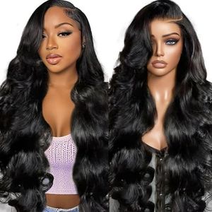 Aaliweya Closure Wigs Human Hair 5x5 HD Lace Closure Wig for Women Glueless Body Wave Lace Front Wig 180% Density Pre Plucked Super Soft Full and Thick Black Color 36inch