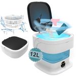 Mini Washing Machine, 12L 1.8kg Small Washing Machine with 3 Modes Deep Cleaning of Underwear, Baby Clothes, Socks and Small Item, Portable Washer Suitable for Apartments, Dorm, Camping, Blue