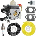 ZAMDOE Carburetor Kit for Stihl HS81 HS81R HS81RC HS81T HS86 HS86R HS86T Hedge Trimmer, Replaces C1Q-S225, 4237 120 0606, 4237 120 0618, with Gasket Spark Plug Fuel Line Fuel Filter