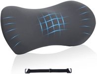 Lumbar Support Pillow for Office Chair and Car Seat, Lumbar Pillow with Adjustable Strap, Memory Foam Back Pillow for Lower Back Pain Relief, Back Support Pillow for Sitting, Driving, Traveling