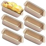 Bread Pan Loaf Pan for Baking, Non-Stick Carbon Steel Baking Bread Toast Mold Loaf Baking Pan Set of 6 (11.6"x5.1"-Golden 6Pcs)