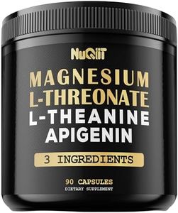 Magnesium L-Threonate 1500mg L-Theanine 200mg Apigenin 100mg Supplement - 90 Capsules - 10% Purified Elemental Magnesium