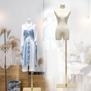 QJSZMEI Mannequin de Couture, Buste de Femme Réglable en Hauteur avec Métal Base Rectangulaire, Mannequin de Vitrine Feminin pour Vetements Robe Vitrines Fenêtre Boutique (Taille : B)