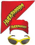 Hulk Hogan Hulkamania Bandana Sunglasses Costume -Red-Yellow