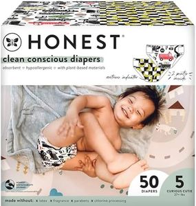 The Honest Company Club Box Diapers with TrueAbsorb Technology, Teal Tribal & Space Travel, Size 5, 50 Count