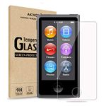 (Pack of 2) Compatible with for iPod Nano 7 8th Screen Protector, Akwox Tempered Glass Screen Protector Guard Film for iPod Nano 8th/7th Generation,Shockproof and Scratch-Resistant