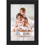 Icona Bay 6x4 Black Picture Frame, Modern Style Wood Composite Frame, Table Top or Wall Mount, Bliss Collection