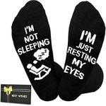 I'm Not Sleeping Just Resting My Eyes Funny Socks for Grandpa Dad Best Gift for Birthday Father's Day, Black 2