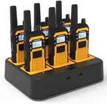 Retevis RB48 Walkie Talkies for Adults, Heavy Duty 2 Way Radios Long Range with Six-Way Charger, IP67 Waterproof, Shock Resistant, Dual PTT, for Jobsite Construction(6 Pack)