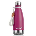 Mollcity 12 oz Water Bottle, Kids Water Bottle for School-Small Stainless Steel Vacuum Insulated Water Bottles-Leak Proof for Boys Girls(Fuchsia Red)