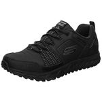 Skechers Men's Escape Plan Trainers, Black Leather Mesh Trim Bbk, 9.5 UK