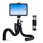 iPad Tripod, Fotopro Flexible Tripod with 360 Degree Ball Head Universal Tablet Phone Mount, Portable Camera Phone Travel Tripod for Selfies Video Vlogging Live Streaming Photography