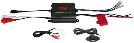 Pyle Upgraded Version Pyle Premium Boat Amp | Marine Grade 2 Channel, 400 Watt | 2 Ohm Stereo Stable | Waterproof 3.5MM/RCA Adaptor | Dashboard Mount Volume Control | Frequency Response 10Hz/40kHz