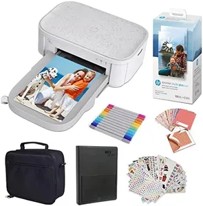 HP Sprocket Studio Plus 4x6” Instant Photo Printer – Bundle: Photo Album, Markers, Photo Paper, and Stickers.,White