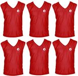 SAS Sports Training Bibs Scrimmage Vests Pennies for Soccer Set of 6 (Maroon, XL)