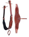 CHALLENGER Horse Western Floral Tooled Leather Rear Flank Saddle Cinch w/Billets 9772PD