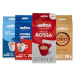 Lavazza Ground Coffee - Oro, Rossa, Crema Gusto & Dek (Decaf) - 4 Pack