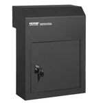 VEVOR Through The Door Key Drop Box, Heavy Duty Steel Through The Door Mailbox with 1.8" 12" Key Lock, 12x6x16 Mail Drop Box, Black