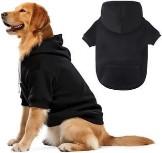 BAOBICUTE Dog Basic Hoodie Soft Dog Clothes Cold Weather Sweaters for Medium Large Dogs Cozy Fabric Warm Sweatshirt with Leash Hole for Boys (Black, XX-Large (55-80 lbs))