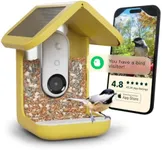 Bird Buddy Solar Smart Bird Feeder with Camera - Ai Bird Species Identification, 5Mp Photos, 2K Hd Video Live Stream Camera, Solar-Powered Charging, 2.8In Focus - Yellow