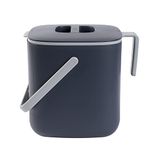 BLUE GINKGO Kitchen Compost Bin - Easy Clean Food Waste Bin for Kitchen with Handles | Countertop Compost Bin Kitchen Food Scrap Pail Bucket | Made in Korea (2.6 L) - Grey