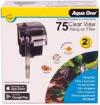 Aqua One Clearview 75 Hang On Filter Clear View 30L 190L/HR Aquarium Tank 29023