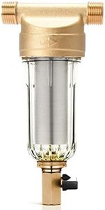 Prefiltro de Agua de Sedimentos Giratorio Purificador Reutilizable, Filtro Agua Entrada General Agua con Llaves y Tubo de Alcantarillado, Filtro de Agua Para Casa de ÓSmosis (3/4" Rosca Macho)