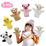 CreepyParty Hand Puppets, Animal Puppet Party Toy Set for Kids Baby, Soft Plush Farm Puppet for Children Toddlers Boys Girls, Pack of 5