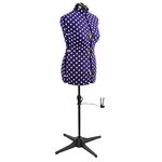 Sewing Online Adjustable Dressmakers Dummy, in Purple Polka Dot with Hem Marker, Dress Form Sizes 16 to 20 - Pin, Measure, Fit and Display your Clothes on this Tailors Dummy - 5906B