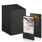 100 Pcs Standard Soft Card Sleeves, 66 x 91mm Clear Frosted Trading Card Sleeves, Standard Card Sleeves for Trading Card, Magic, MTG, Sports Cards, Game Cards (Black)