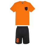 Personalised Holland Style Kit Electric Orange Football Shirt, Shorts for Men and Women Best Birthday Gift for Adults Playwear (XL)