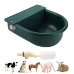 BREUAILY 4L Drinking Bowl for Horses, Dreamy Bass, Automatic Water Bowl with Floating Valve for Horses, Cattle, Goat, Sheep, Pigs and Dogs (Dark Green)