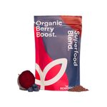 Healthxcel Super Berry Boost Powder 150g 30 Days- Vegan & Organic Certified Supplement | Immune System Booster, Heart Health & Lowers Stress | Goji, Acai, Beetroot, Reishi, Blackcurrant, Baobab,Lucuma