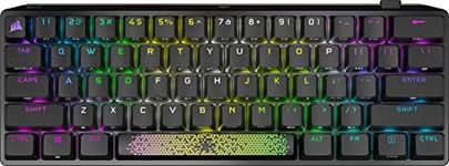 Corsair K70 PRO Mini Wireless RGB 60% Mechanical Gaming Keyboard (Fastest Sub-1ms Wireless, Swappable Cherry MX Speed Keyswitches, Durable Aluminum Frame and PBT Double-Shot Keycap) Black