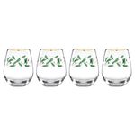 Lenox 888202 Holiday 4-Piece Stemless Wine Glasses