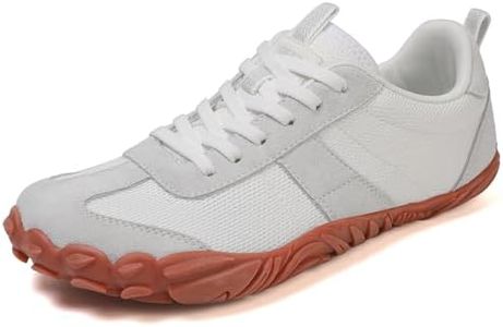 UBFEN Sneakers Barefoot Shoes for Womens Mens Minimalist Trail Running Hiking Comfortable Walking White Size 16 Women/14 Men