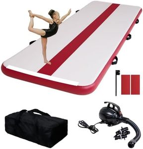 FEATH-R-LITE Gymnastics Mat Inflatable Air Tumble Track 10ft Tumbling Mat 4in Thick Gymnastics Equipment for Kids& Youth (Burgundy)
