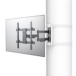 CondoMounts CLMTVA1044 Full Motion LARGE Pillar TV Mount | Column TV Mount | Round & Square TV Post Mount | NO Drill | Holds 80lbs | Fits 32-in. to 70-in. TVs | Fits pillars 8-in & Wider | White Strap