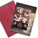 AanyaCentric Printed Birthday Personalized Photo Greeting Card - 8.3 x 11.7 inch Large for Husband Wife Boyfriend Girlfriend Best Friend Sister Brother, Hubby Gift with Premium Red Envelope