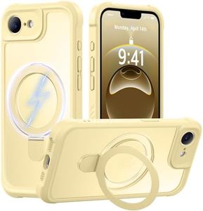 MOCCA Design for iPhone 16e Case with Magnetic Invisible Stand [Full Camera Protection] [Compatible with Magsafe] Military Drop Shockproof Translucent Matte Phone Case Cover 6.1",Creamy Yellow
