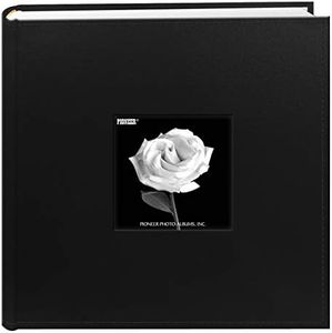 Pioneer Photo Albums 200 Pocket Sewn Leatherette Frame Cover Photo Album, 4 by 6-Inch, Black