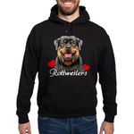 CafePress Love Rottweilers Hoodie (Dark) Men's Dark Hooded Sweatshirt Hoodie Black