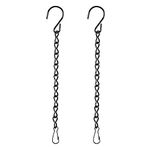 Quesuc 2 Pack Hanging Chain for Bird Feeders, Planters, Lanterns and Ornaments (9.5 Inch, Black)